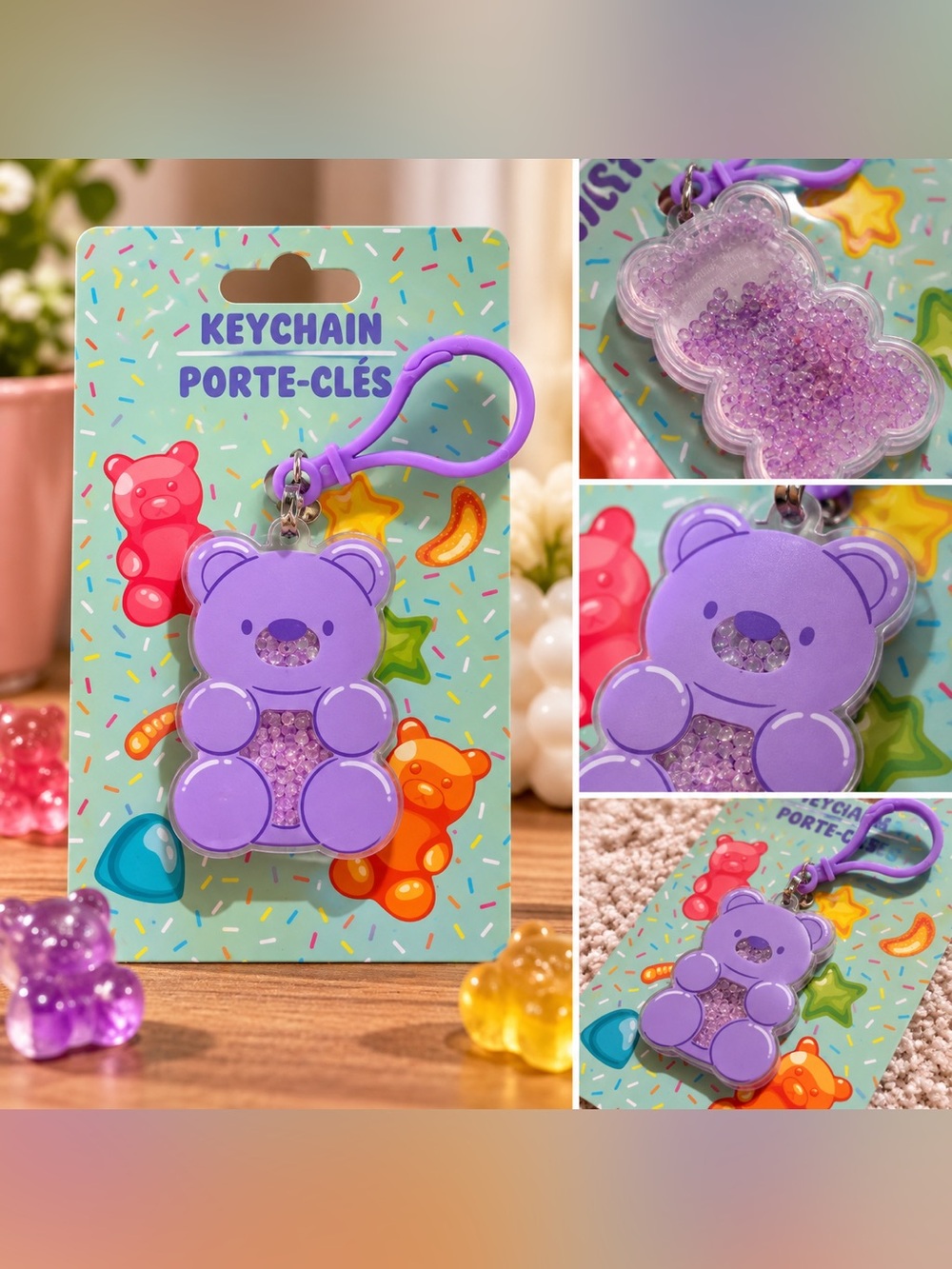 💜 Purple Gummy Bear Shaker Keychain – NWT